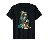 Bonito Disfraz de Gato Sentado en patineta Camiseta