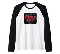 Bonito disfraz de grito de batalla rojo para hombre y mujer Camiseta Manga Raglan