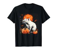 Bonito Disfraz de Halloween con Esta Rata Blanca y Calabaza Camiseta