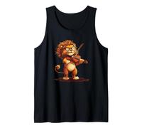 Bonito disfraz de león con violín para niños y niñas Camiseta sin Mangas