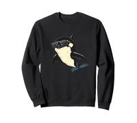 Bonito disfraz de orca con gafas de sol para adultos y niños Sudadera