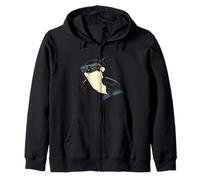 Bonito disfraz de orca con gafas de sol para adultos y niños Sudadera con Capucha
