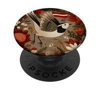 Bonito Disfraz de pájaro de Cola de cabaña Blanca letona para los Amantes de Letonia PopSockets PopGrip Adhesivo