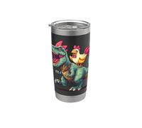 Bonito disfraz de pollo de dinosaurio para niños y niñas Vaso térmico de acero inoxidable de doble pared
