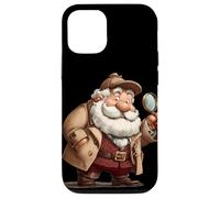 Bonito Disfraz de Santa Claus con Lupa para Detectives Carcasa para iPhone 12/12 Pro