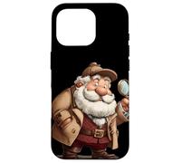 Bonito Disfraz de Santa Claus con Lupa para Detectives Carcasa para iPhone 16 Pro