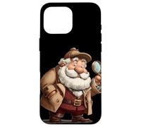 Bonito Disfraz de Santa Claus con Lupa para Detectives Carcasa para iPhone 16 Pro MAX