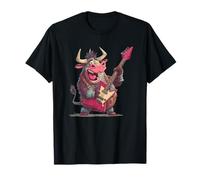 Bonito Disfraz de Vaca de Res para Toro y Guitarra Camiseta