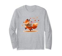 Bonito Disfraz de Zorro de EE. UU. para niños y niñas Manga Larga, Unisex para Adultos, Gris Jaspeado, XXL