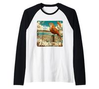 Bonito Disfraz patriótico de pájaro Argentino en Colores Argentinos Camiseta Manga Raglan