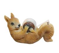 Bonito dispensador de cinta, divertido dispensador de cinta de escritorio de ardilla en resina, ideal para el lugar de trabajo y uso doméstico, con 16 x 6,8 x 9,2 cm, regalo perfecto para amigos