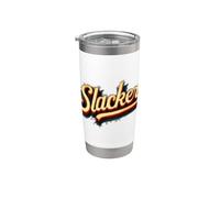 Bonito emblema de discurso Slacker para un aspecto fresco Vaso térmico de acero inoxidable de doble pared