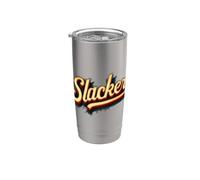 Bonito emblema de discurso Slacker para un aspecto fresco Vaso térmico de acero inoxidable de doble pared