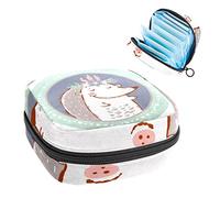 Bonito erizo con bolsa de época floral, portátil, bolsa de almacenamiento de tampones para servilletas sanitarias, Varios colores, 4.7x6.6x6.6 in/12x17x17 cm