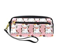 Bonito Estuche Cartuchera de Piel Sintética con Cremallera para Utiles Escolares y de Oficina, Niños, Niñas
