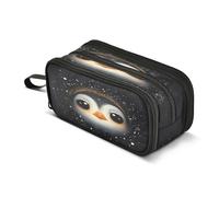 Bonito estuche con diseño de pingüino estrellado para lápices, bolsa de gran capacidad para niños y niñas, 3 compartimentos, organizador de papelería, estuche para escuela, oficina, trabajo, Bonita