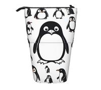 Bonito estuche con estampado de pingüino de gran capacidad, organizador de oficina, bolsa de almacenamiento para bolígrafos