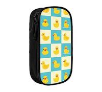 Bonito estuche de goma con diseño de pato amarillo y azul, estuche organizador de almacenamiento, bolsa azul, color, 5.0cm*10.5cm*20.5cm, Estuche para lápices
