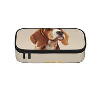 Bonito estuche de lápices con diseño de perro beagle de gran capacidad, bolsa de papelería de oficina, bolsa de cosméticos con compartimentos para niñas, niños y adultos, color, 5.0cm*10.5cm*20.5cm,