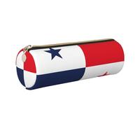 Bonito estuche de piel con diseño de bandera de Panamá, respetuoso con el medio ambiente, cierre suave, soporte cilíndrico de gran capacidad, Gold, Talla única, Tarjetero