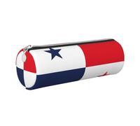 Bonito estuche de piel con diseño de bandera de Panamá, respetuoso con el medio ambiente, cierre suave, soporte cilíndrico de gran capacidad, Silver, Talla única, Tarjetero