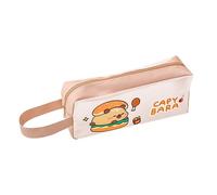 Bonito estuche de queso, organizador de papelería de gran capacidad para estudiantes de secundaria y preparatoria, bolsa multicapa para bolígrafos, color amarillo, material de poliéster, Hamburguesa