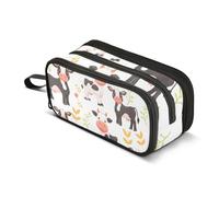 Bonito estuche de vaca pequeña, bolsa de gran capacidad para niños y niñas, 3 compartimentos, organizador de papelería, estuche para escuela, oficina, trabajo, Linda vaca, Talla única, Maletín