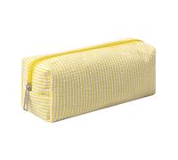 Bonito estuche para lápices con capacidad para lápices, organizador de papelería de oficina, simple, resistente, multifuncional, bolsa de cosméticos (amarillo)