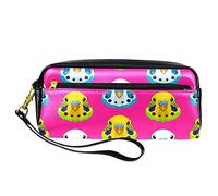 Bonito estuche para lápices con diseño de loro, bolsa de piel sintética con cremallera para niños y niñas, suministros escolares y de oficina
