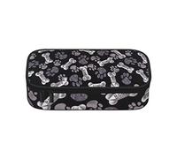 Bonito estuche para lápices de gran capacidad, bolsa de papelería de oficina, bolsa de cosméticos con compartimentos para niñas, niños y adultos, perro, cachorro, pata, talla única