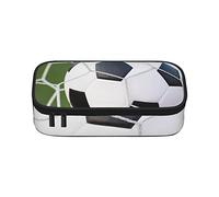Bonito estuche para lápices de gran capacidad, bolsa de papelería de oficina, bolsa de cosméticos con compartimentos para niñas, niños y adultos, pelota de fútbol, talla única