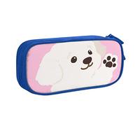 Bonito estuche para lápices de perro maltés para niñas y niños, bolsa grande para lápices, organizador de papelería escolar, bolsa de cosméticos fo, color, 5.0cm*10.5cm*20.5cm, Estuche para lápices