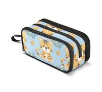 Bonito estuche para lápices Little Tigers, gran capacidad para niños y niñas, 3 compartimentos, organizador de papelería, estuche para escuela, oficina, trabajo, Cute Little Tigers, Talla única,