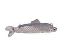 Bonito estuche para lápices, organizador de almacenamiento con cremallera de felpa, bonita bolsa de papelería, 34 x 9 cm Tod o 24 x 6 cm, selección de sardinas + pista de deslizamiento suave, tela