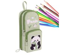 Bonito estuche para niñas, bonito estuche para animales - Portalápices Capybara Panda - Estuche para bolígrafos Capybara multicapa de gran capacidad para material escolar, Verde, riferimento alla