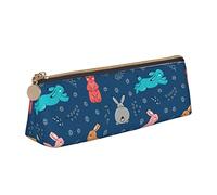 Bonito estuche triangular con diseño de conejo, bolsa de lápices de gran capacidad, bolsa con cremallera para mujeres, hombres, oficina y adultos