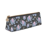 Bonito estuche triangular con diseño de elefante de dibujos animados, bolsa de lápices de gran capacidad, bolsa con cremallera para mujeres, hombres, oficina y adultos