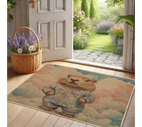 Bonito felpudo Capybara, tapete de animales de dibujos animados para entrada al aire libre e interior, divertida decoración del hogar, goma impermeable, antideslizante, absorbe el polvo, fácil de