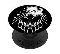 Bonito Gato Kawaii Jugando a los Bolos PopSockets PopGrip Adhesivo