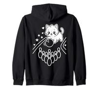 Bonito Gato Kawaii Jugando a los Bolos Sudadera con Capucha