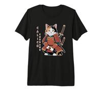 Bonito Gato Ninja samurái de Calico Courage Camiseta Premium