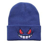 Bonito gorro de anime bordado, elegante y cálido, perfecto para hombres y mujeres (azul, acrílico)
