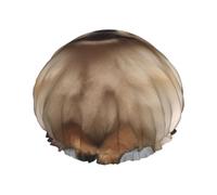 Bonito gorro de ducha con estampado de perro pomerania para mujer, doble capa, impermeable, elástico, reutilizable, protección para el cabello, para spa, salón de baño, damas