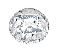 Bonito gorro de ducha con estampado de perro salchicha para mujer, ligero, reutilizable, suave, impermeable, a prueba de fugas.