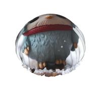 Bonito gorro de ducha reutilizable con estampado de animales de pingüino para mujer, gorro de ducha grande para trenzas, pelo largo