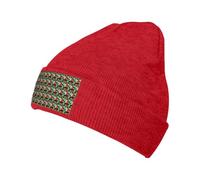 Bonito gorro de invierno con estampado de peces koi, para hombres y mujeres, cálido y acogedor, gorro de punto con puños, regalos para clima frío, Rojo -, talla única