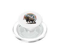 Bonito gráfico de Animales Salvajes con diseño de Unicornio Montando búfalo arcoíris PopSockets PopGrip para MagSafe