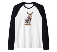 Bonito gráfico de Burro de Francia para Hombre y Mujer Camiseta Manga Raglan