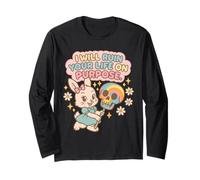 Bonito gráfico de Caos de Conejo con Arte Colorido de Actitud Manga Larga