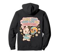 Bonito gráfico de Caos de Conejo con Arte Colorido de Actitud Sudadera con Capucha